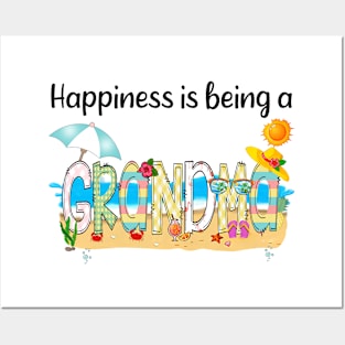 Happiness Is Being A Grandma Summer Beach Happy Mother's Day Posters and Art